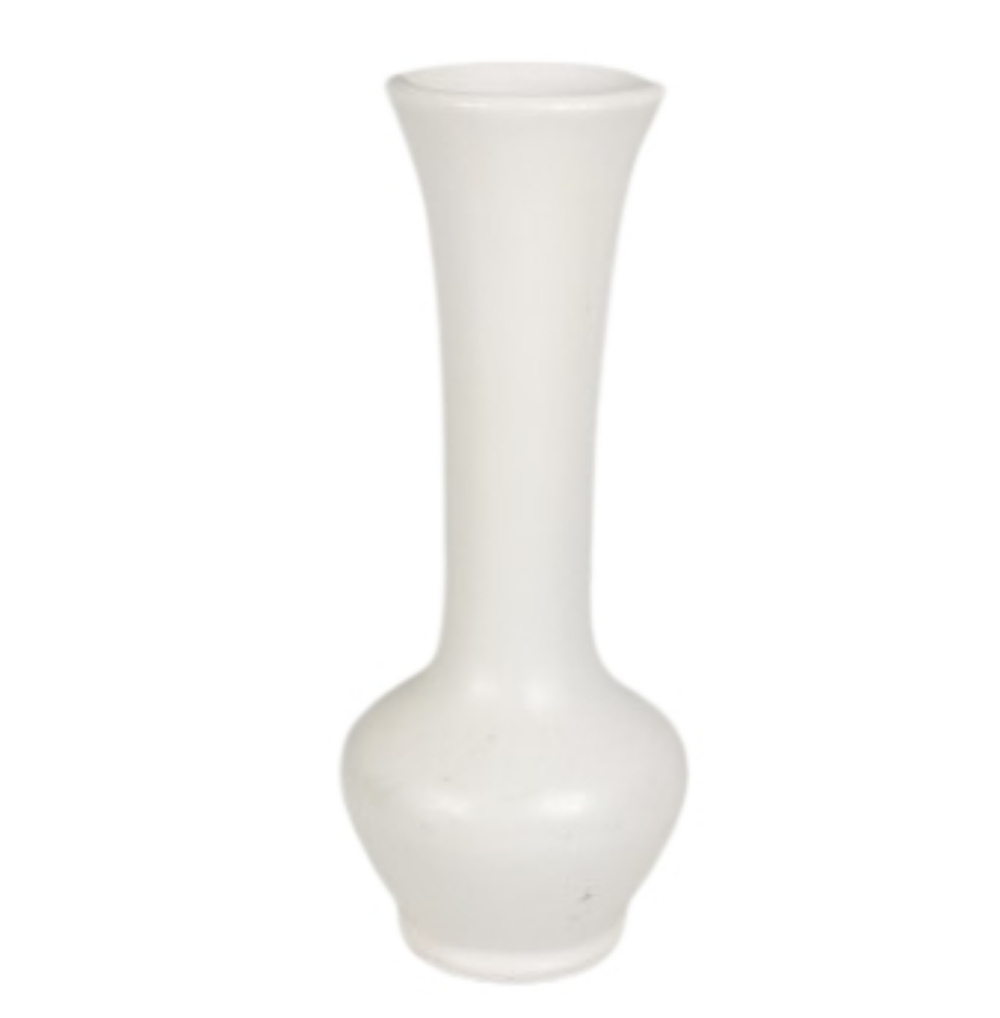 #1 McCoy Pottery Elegant Ivory Ceramic Vase Floraline Series #403